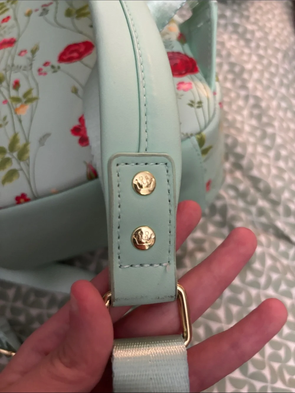 Disney Tinker Bell Floral Mini Backpack - READ DESC *BROKEN /BUSTED TOP ZIPPER*